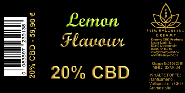 20% CBD Bio-Hanfsamen&ouml;l (lemon flavour)