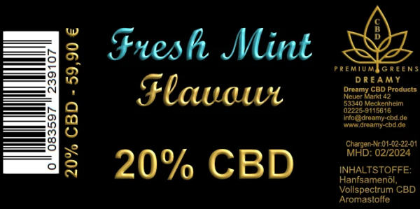20% CBD Bio-MCT - &Ouml;l (fresh mint flavour)